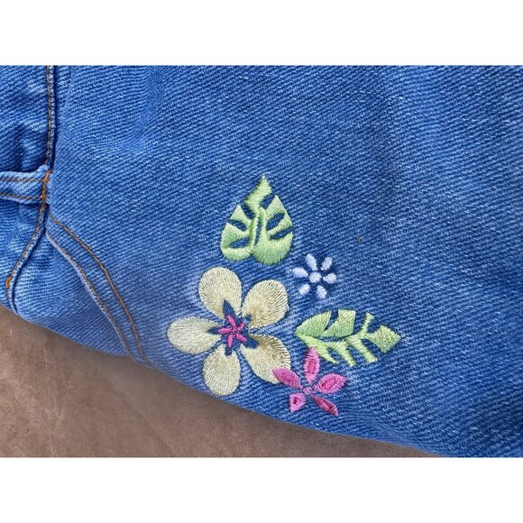 Dora The Explorer Girls Denim Shorts 2006 Floral Embroidery Nick Jr 2T Kids - Picture 3 of 6